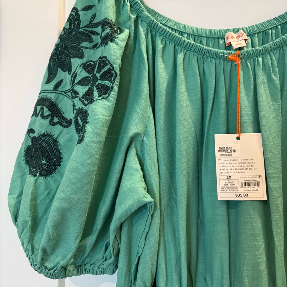 Knox Rose Green Ruffled Tiered Off-the-Shoulder Sundress - Picture 3 of 6